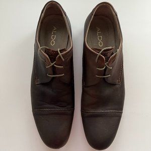 Aldo Men's Brown Leather Oxford Shoes Size 13
